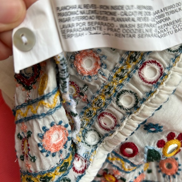Zara embroidered blouse long sleeve size XS casual style - Picture 13 of 13